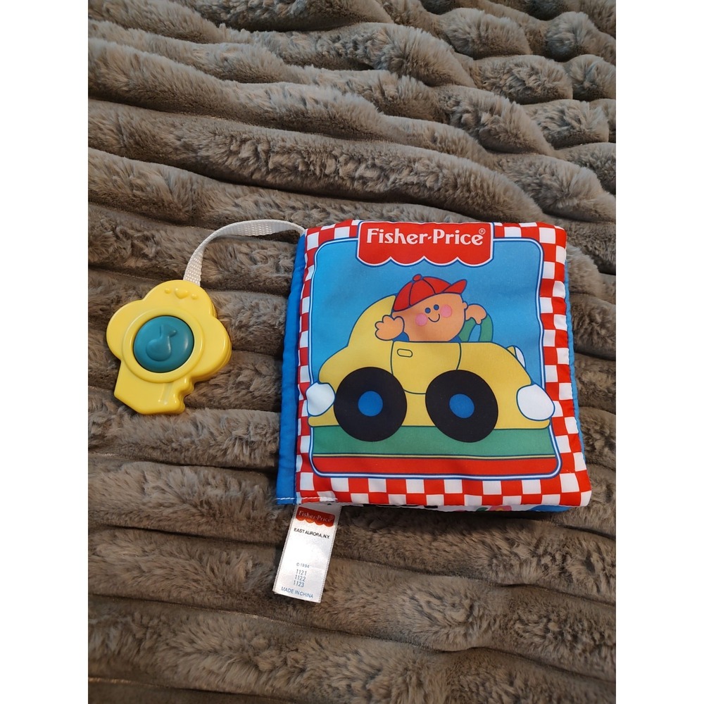 Vintage Fisher Price SoftPlay Baby Book Sounds 1994 Learning Vehicles Soft Plush